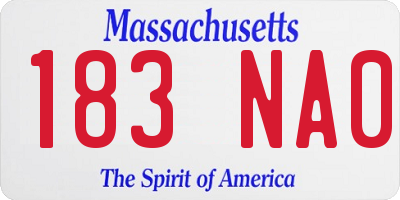 MA license plate 183NA0