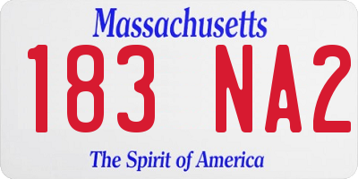MA license plate 183NA2