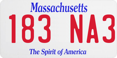 MA license plate 183NA3