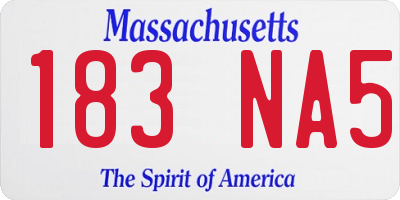 MA license plate 183NA5