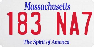 MA license plate 183NA7
