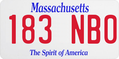 MA license plate 183NB0