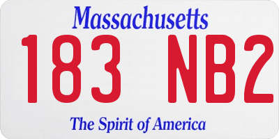 MA license plate 183NB2
