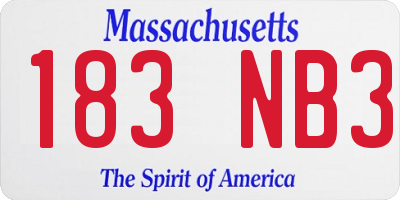 MA license plate 183NB3