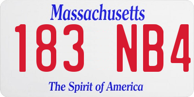 MA license plate 183NB4