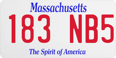 MA license plate 183NB5