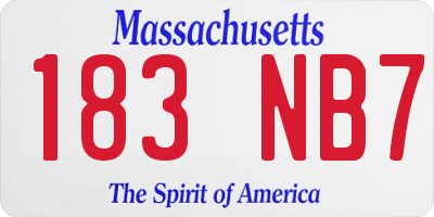 MA license plate 183NB7