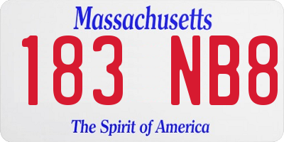 MA license plate 183NB8