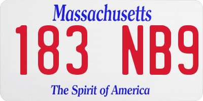 MA license plate 183NB9