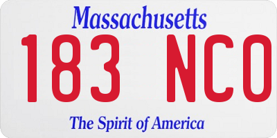 MA license plate 183NC0