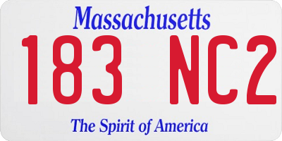 MA license plate 183NC2