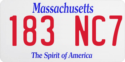 MA license plate 183NC7