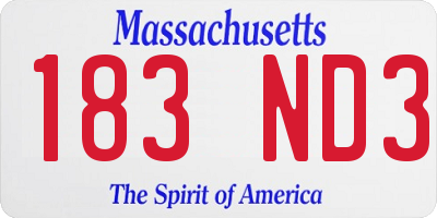MA license plate 183ND3