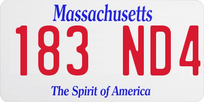 MA license plate 183ND4