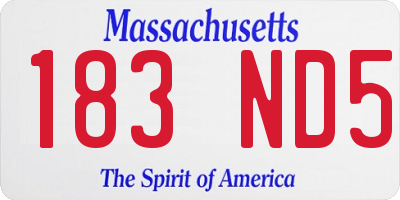 MA license plate 183ND5