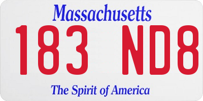 MA license plate 183ND8