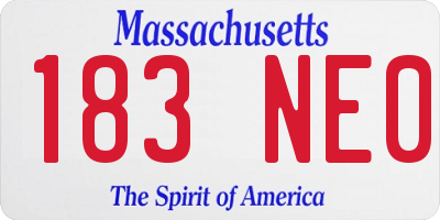 MA license plate 183NE0