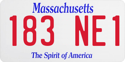 MA license plate 183NE1