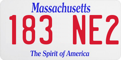 MA license plate 183NE2