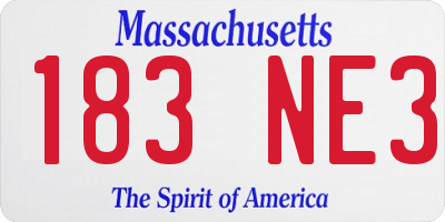 MA license plate 183NE3