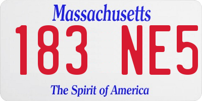 MA license plate 183NE5