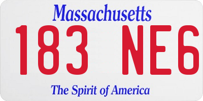 MA license plate 183NE6