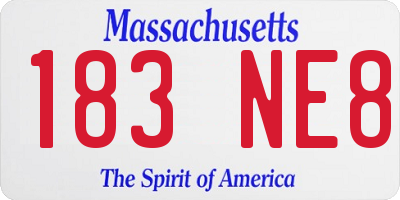 MA license plate 183NE8