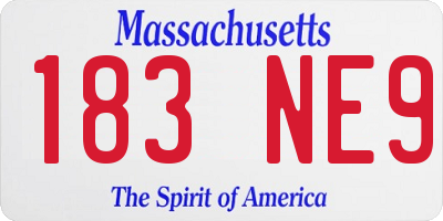 MA license plate 183NE9