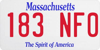MA license plate 183NF0