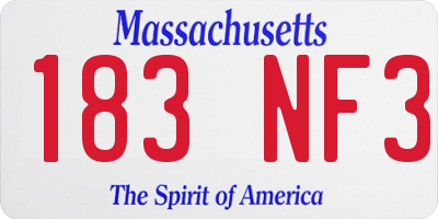 MA license plate 183NF3