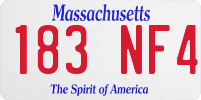 MA license plate 183NF4
