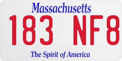 MA license plate 183NF8