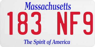 MA license plate 183NF9