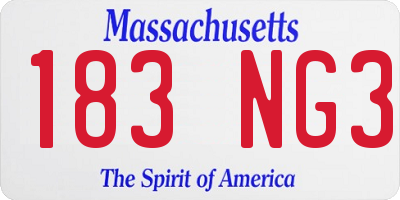 MA license plate 183NG3