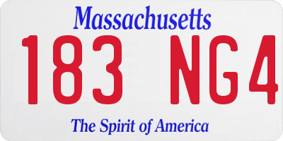 MA license plate 183NG4