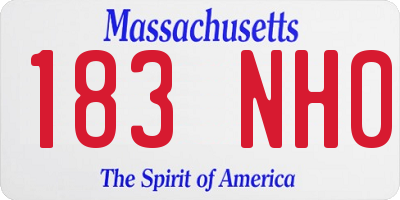 MA license plate 183NH0