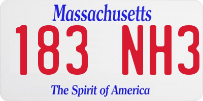 MA license plate 183NH3