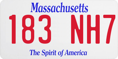 MA license plate 183NH7