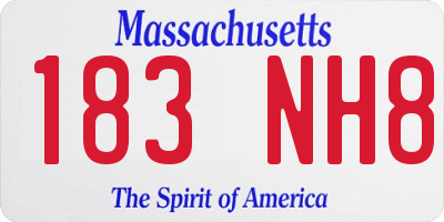 MA license plate 183NH8