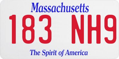 MA license plate 183NH9