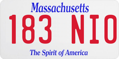 MA license plate 183NI0