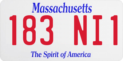 MA license plate 183NI1