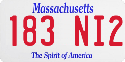 MA license plate 183NI2