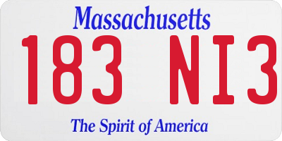 MA license plate 183NI3