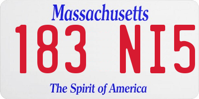 MA license plate 183NI5