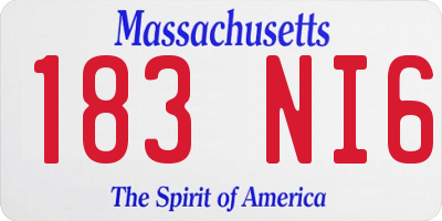 MA license plate 183NI6