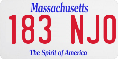 MA license plate 183NJ0