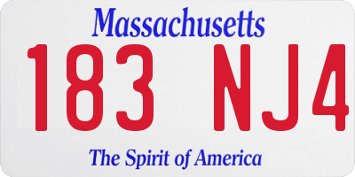 MA license plate 183NJ4