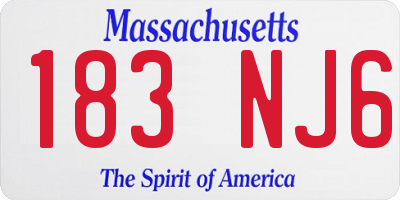 MA license plate 183NJ6