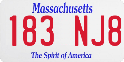 MA license plate 183NJ8
